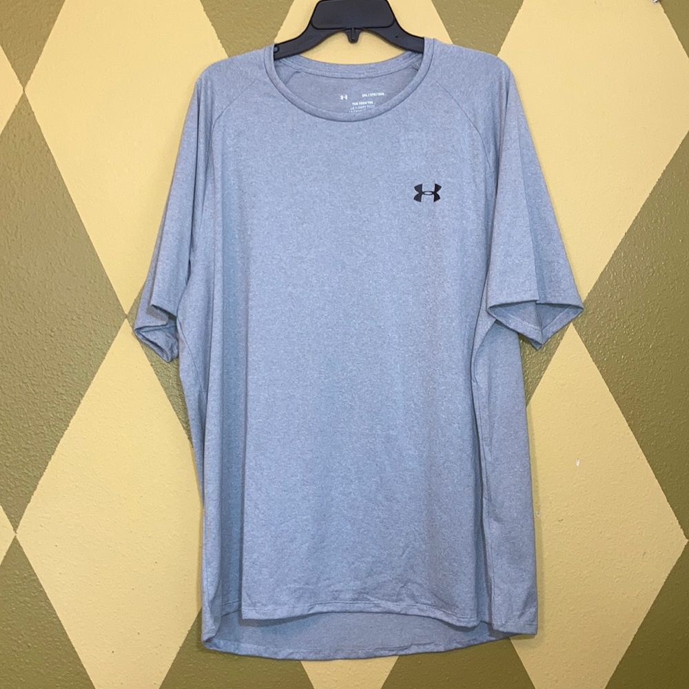 Men’s Under Armour The Tech Tee athletic crewneck t-shirt XXL NWT light grey